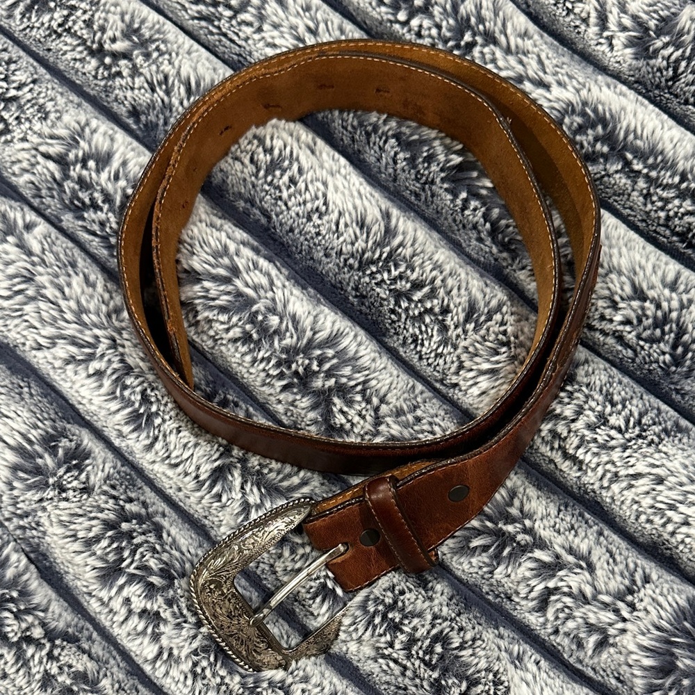 Tony Lama men’s brown western leather belt size 36